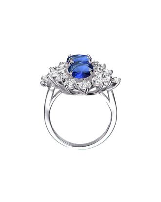 Genevive Silver Diamond Cz Statement Ring