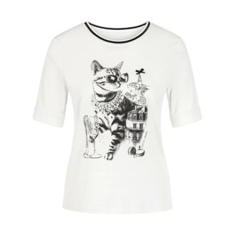 Marc Cain T-shirts - Dames - Tops - Wit - Maat: L Katoen