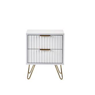 Julian Bowen Murano Bedside Table With 2 Drawers - Matt White - Julian Bowen | TJ Hughes