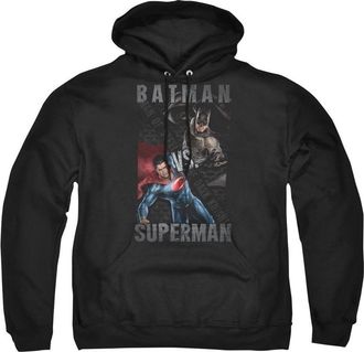 Gildan Batman V Superman Hero Split Adult Pull Over Hoodie / Hooded Sweatshirt