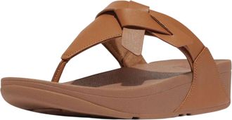 FitFlop Fit Flop Leren sandalen met geknoopte teenband voor dames (Beige)