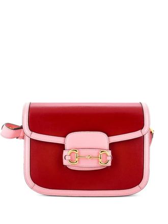 Gucci Horsebit 1955 Printed Leather Small shoulder bag - Red