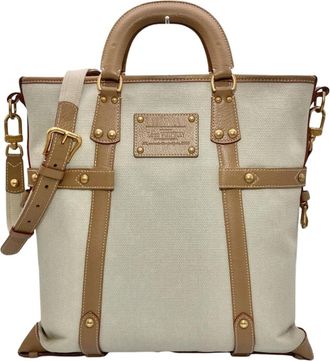 Louis Vuitton Beige Canvas Tote Bag (Pre-Owned)