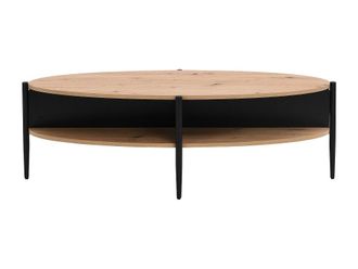 VENTE-UNIQUE.COM Mesa de centro madera negro, color natural claro