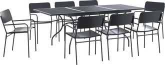 vidaXL Conjunto De Comedor De Jard&iacute;n 9 Uds. Gris Antracita Acero Vidaxl