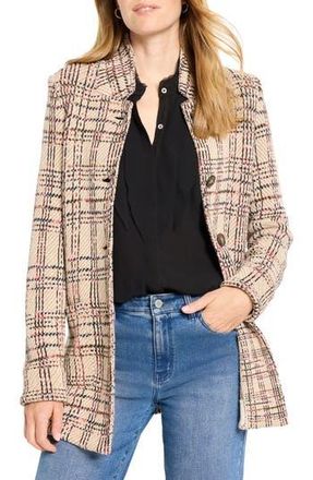 Nic+Zoe Stitchy Plaid Knit Blazer in Neutral Multi at Nordstrom Rack, Size X-Large