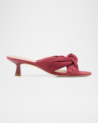 Stuart Weitzman 50mm Soplaya Suede Mule Sandals