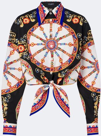 Dolce & Gabbana Carretto cropped cotton shirt