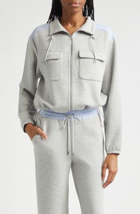 Veronica Beard Stellant Mixed Media Jacket in Light Heather Grey at Nordstrom, Size X-Large