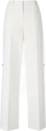 Fendi Wide Trousers, female, White, Size: XS Technical Canvas Pants