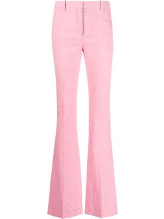 Versace Light Pink Flared Flat Front Pants