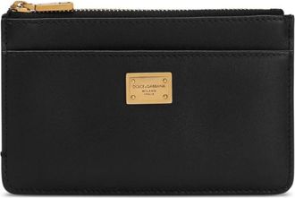 Dolce & Gabbana Medium Kalfsleer Logo Kaarthouder - Dames - Portefeuilles - Zwart - ONE Size - Leer - Accessoires