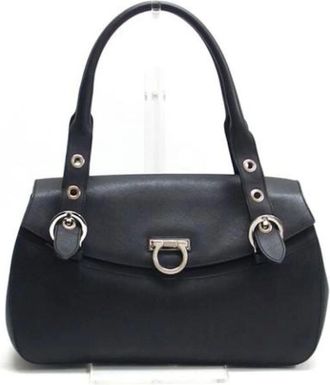 Ferragamo Pre-owned Handbags, female, Black, Size: ONE SIZE Pre-owned Leather handbags