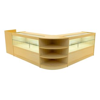 MonsterShop Eclipse LED Shop Counter Set LM60, TB60 & 2 x C1500 - Maple in Beige