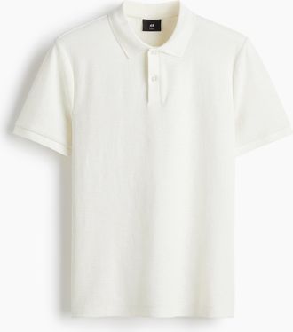 H&M Poloshirt in Slim Fit - White