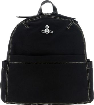 Vivienne Westwood George Medium Rugzak - Dames - Rugzakken - Zwart - ONE Size - Katoen - Tassen