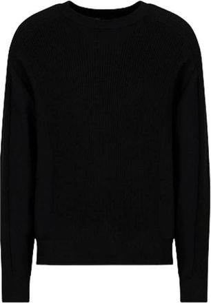 A|X Armani Exchange Sweatshirts, male, Black, Size: S Crew Neck Wool Blend Sweater