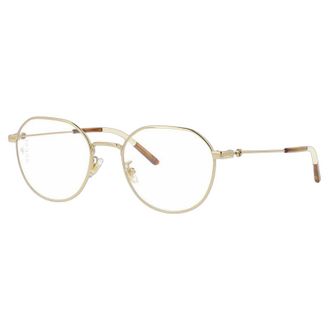 Gucci Oval Full Rim Eyeglasses - Gold