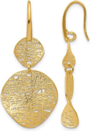Diamond2Deal 14K Yellow Gold Textured Fancy Drop Dangle Earrings