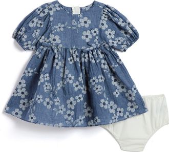 Pippa & Julie Lena Floral Dress & Bloomers in Blue at Nordstrom, Size 12M