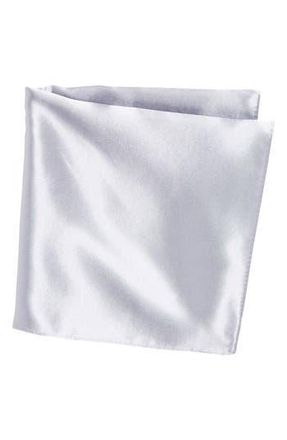 Nordstrom Rack Solid Silk Blend Pocket Square in Silver at Nordstrom Rack