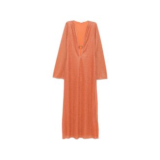 Os&eacute;ree Lurex-detail Cut-out Dress