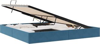 vidaXL Estructura De Cama Ottoman Azul Oscuro 200 X 200 Cm Terciopelo Vidaxl