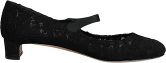 Dolce & Gabbana Black Mary Jane Taormina Lace Pumps Womens Shoes (Pre-Owned)