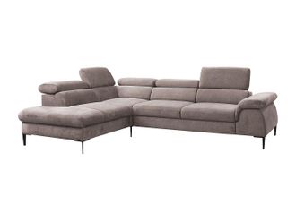 Vente-Unique Sof&aacute; cama rinconera de tela gris topo SEPINA de PASCAL MORABITO - &Aacute;ngulo izquierdo