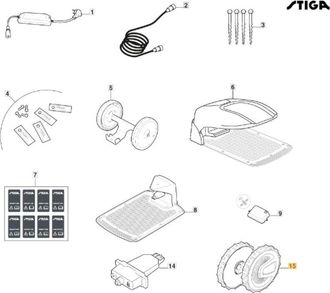 STIGA Sports Ruedas De Invierno Robot Cortac&eacute;sped Modelos A1000 Original Stiga 1127-0023-01
