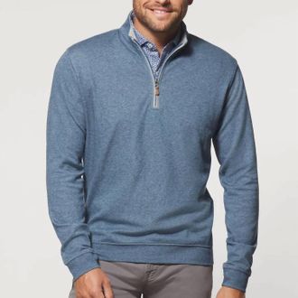 Johnnie-O Sully 1/4 Zip Pullover Sweater In Helios Blue