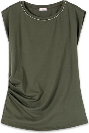 Oltre Tops, Dames, Groen, XL, Katoen, T-Shirts