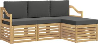vidaXL Conjunto De Sof&aacute;s De Exterior 4 Uds. Blanco Y Antracita Vidaxl