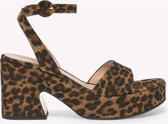 Gianvito Rossi Alma Sandal in Leopard Suede at Nordstrom, Size 38.5