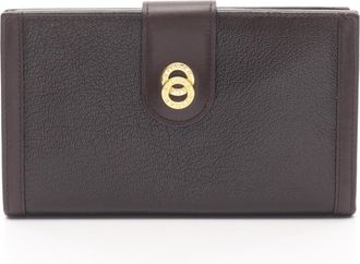 Bulgari Brown Leather Long Wallet (Bi-Fold) (Pre-Owned)