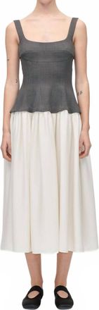 Stine Goya Corset Long Dress In Grey/cream