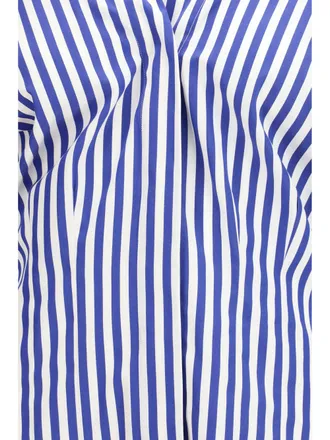 Givenchy Womens Shirt Open Cotton Electric Blue-White Blue/white