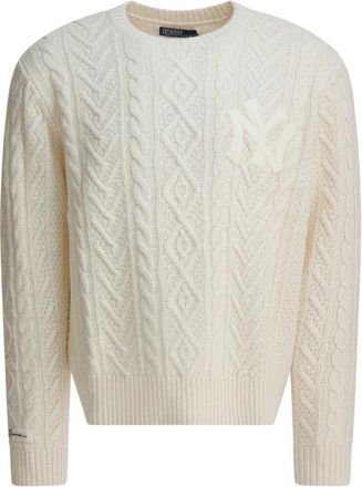 Polo Ralph Lauren Yankees Sweater - Heren - Ronde hals truien - Beige - M - Wol - Truien & Vesten