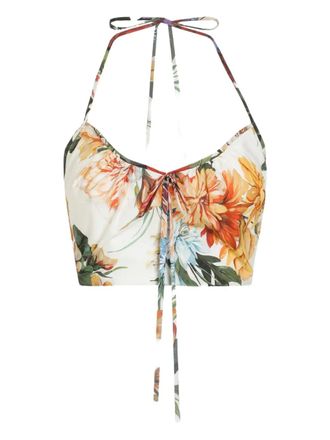 Dolce & Gabbana floral-print cotton top - White