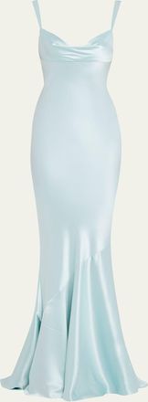 Retrof&ecirc;te Vinicia Draped Satin GOwn