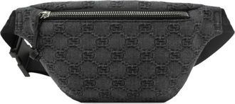 Gucci Black Gray Denim Fanny Pack Sling Bag (Pre-Owned)