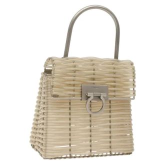 Ferragamo Pre-owned Vinyl handbags - Dames - Pre-owned - Beige - Maat: ONE Size Vinyl