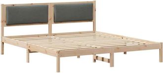 vidaXL Estructura De Cama Con Cabecera Gris Oscuro 200 X 200 Cm Vidaxl