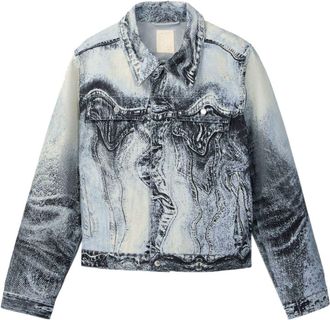 Camperlab swirl-print denim jacket - unisex - Organic Cotton/Recycled Cotton - S - Blue