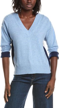 Isla Beth Colorblock V-Neck Cashmere Sweater