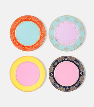 Pols Potten Set di 4 piatti piani Grandpa in porcellana