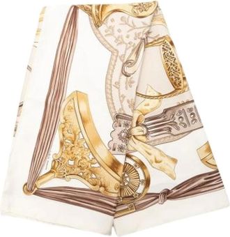 Herm&egrave;s Pre-owned Scarves, female, Brown, Size: ONE SIZE Pre-owned Etriers Scarf