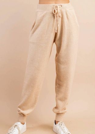 Greek Archaic Kori Cozy Knit Joggers In Oatmeal