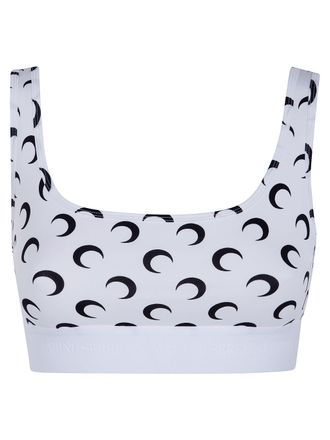 Marine Serre Moon Printed Jersey Sports Bra
