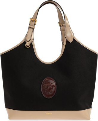 Versace Rivi&egrave;re Grote Tas - Dames - Shoppers - Zwart - ONE Size - Katoen - Tassen